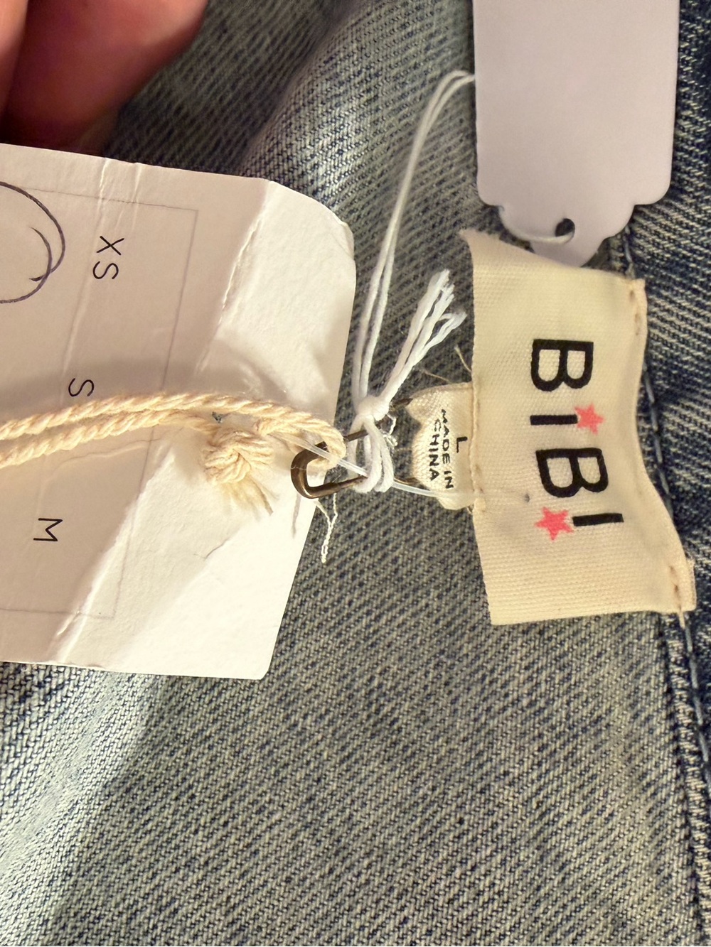 #751 BiBi NWT Light Blue Pearl-Studded Denim Jacket. Amazing! - Picture 15 of 16